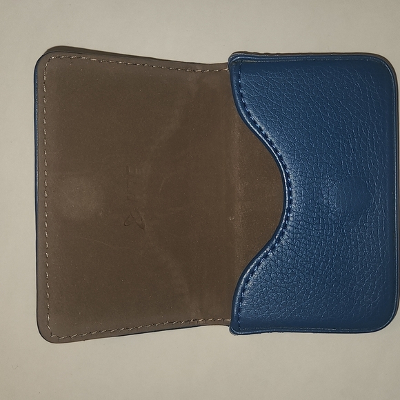 Faux Leather Business Card Holder Cobalt Blue - Picture 3 of 9